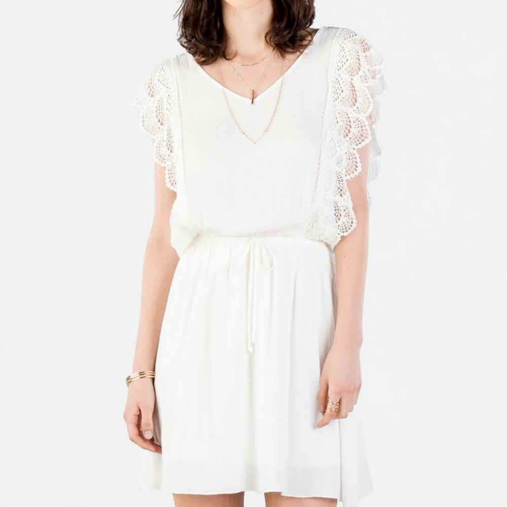 Francesca's Maisey Crochet dress Ivory s nwt